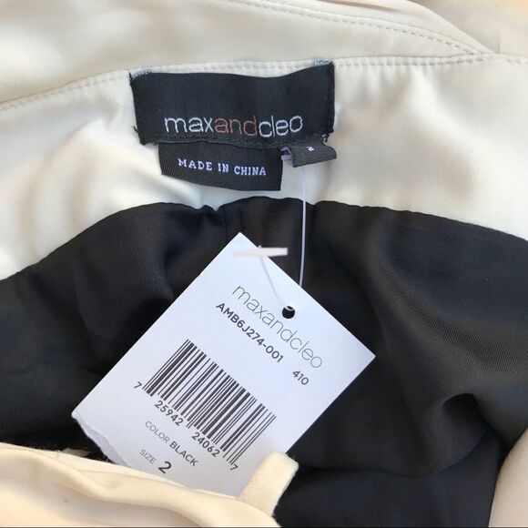 NWT MaxandCleo ruched Black white party dress 2 - Picture 2 of 5